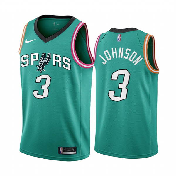 Personalized Men’s San Antonio Spurs #3 Keldon Johnson 2022 23 Teal City Edition Stitched Jersey