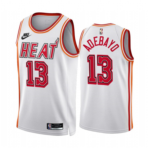 Personalized Men’s Miami Heat #13 Bam Adebayo White Classic Edition Stitched Basketball Jersey