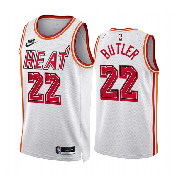 Personalized Men’s Miami Heat #22 Jimmy Butler White Classic Edition Stitched Basketball Jersey