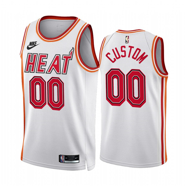 Personalized Men’s Miami Heat Active Player White Classic Edition Stitched Basketball Jersey