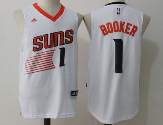 Personalized Men’s Phoenix Suns #1 Devin Booker White Stitched Basketball Jersey