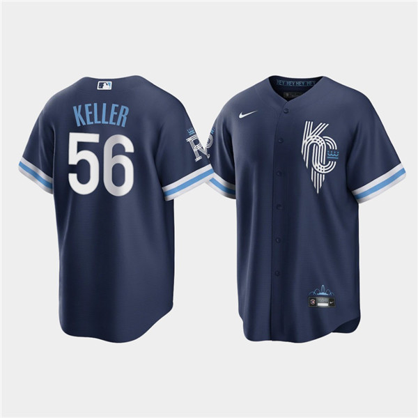 Personalized Men’s Kansas City Royals #56 Brad Keller 2022 Navy City Connect Cool Base Stitched Jersey