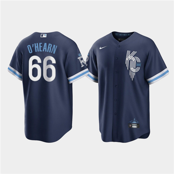 Personalized Men’s Kansas City Royals #66 Ryan O’Hearn 2022 Navy City Connect Cool Base Stitched Jersey