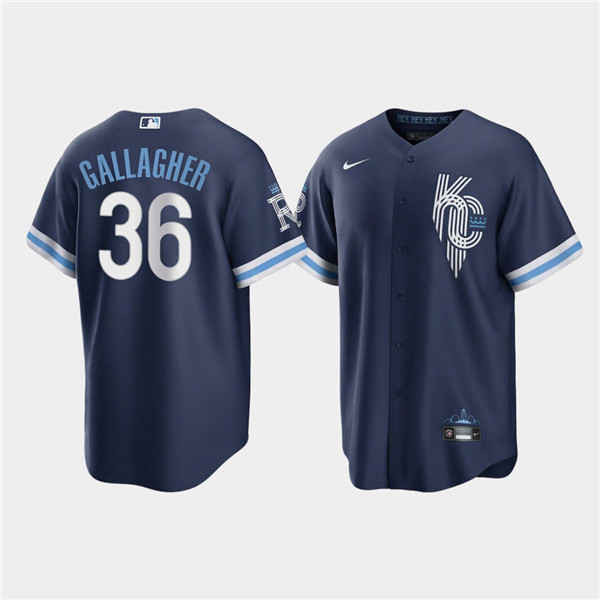 Personalized Men’s Kansas City Royals #36 Cam Gallagher 2022 Navy City Connect Cool Base Stitched Jersey