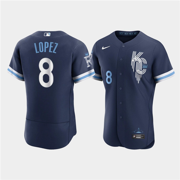 Personalized Men’s Kansas City Royals #8 Nicky Lopez 2022 Navy City Connect Flex Base Stitched MLB Jersey