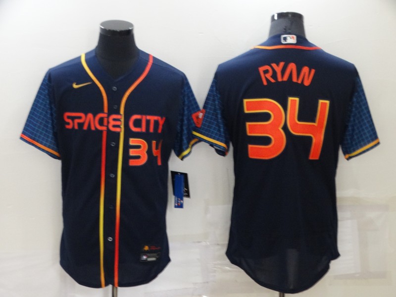 Personalized Men’s Houston Astros #34 Nolan Ryan 2022 Navy City Connect Flex Base Stitched Baseball Jersey