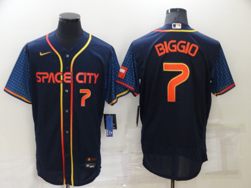 Personalized Men’s Houston Astros #7 Craig Biggio 2022 Navy City Connect Flex Base Stitched Baseball Jersey