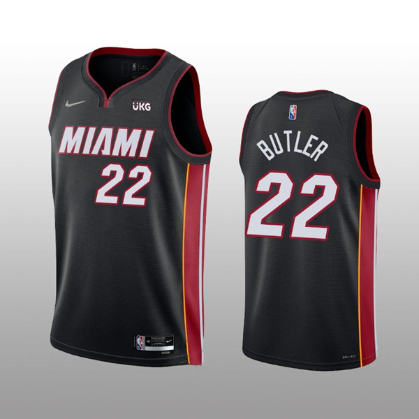 Personalized Men’s Miami Heat #22 Jimmy Butler Black Icon Edition 75th Anniversary Stitched Jersey
