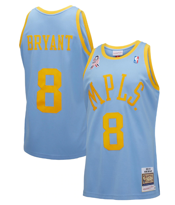 Personalized Men’s Los Angeles Lakers #8 Kobe Bryant Light Blue Hardwood Classics 2001-02 Stitched Basketball Jersey