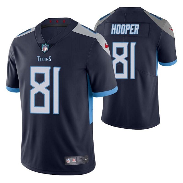 Personalized Men’s Tennessee Titans #81 Austin Hooper Navy Untouchable Stitched Jersey