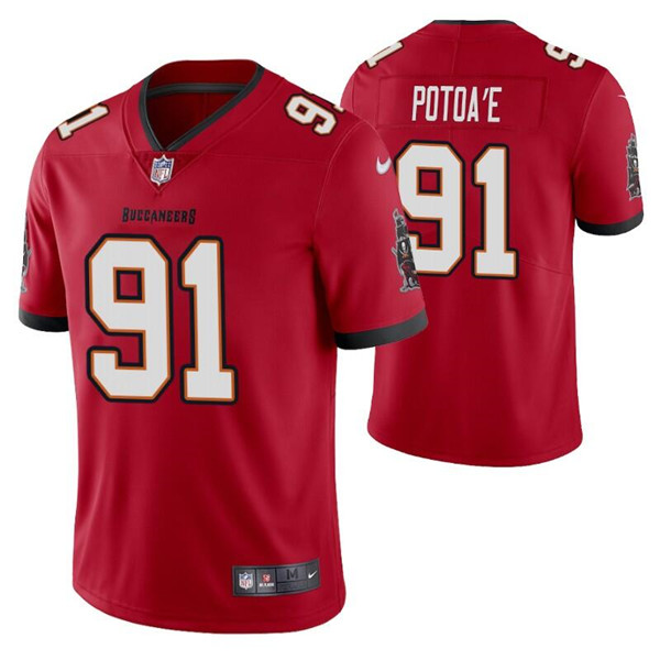 Personalized Men’s Tampa Bay Buccaneers #91 Benning Potoa’e Red Untouchable Limited Stitched Jersey