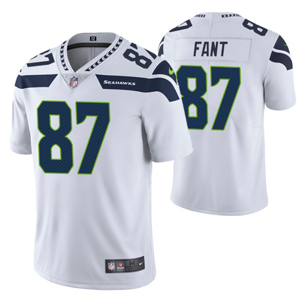 Personalized Men’s Seattle Seahawks #87 Noah Fant White Untouchable Limited Stitched Jersey