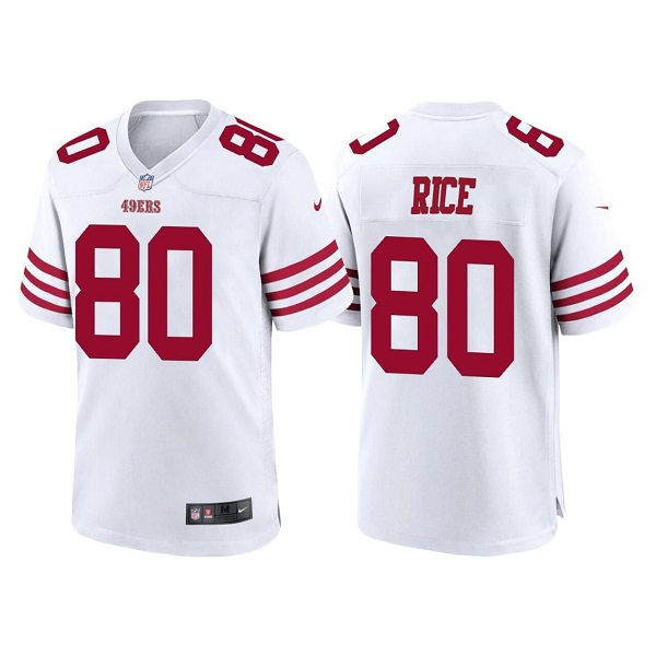 Personalized Men’s San Francisco 49ers #80 Jerry Rice 2022 New White Stitched Game Jersey