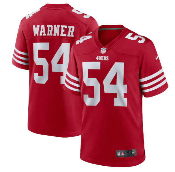 Personalized Men’s San Francisco 49ers #54 Fred Warner 2022 New Scarlet Stitched Game Jersey