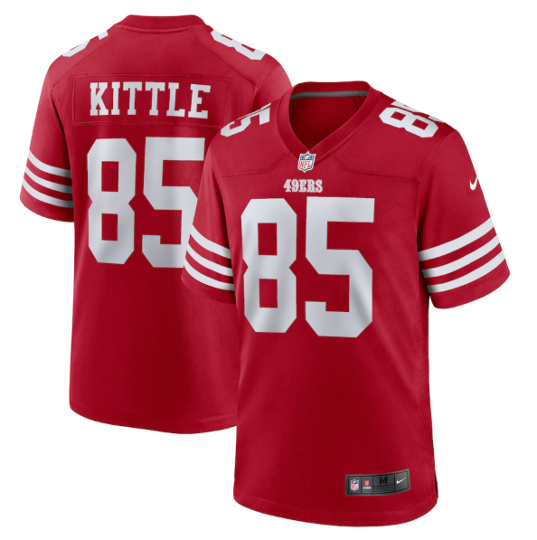 Personalized Men’s San Francisco 49ers #85 George Kittle 2022 New Scarlet Stitched Game Jersey