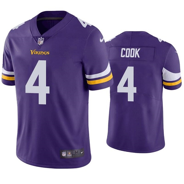 Personalized Men’s Minnesota Vikings #4 Dalvin Cook Purple Untouchable Stitched Jersey