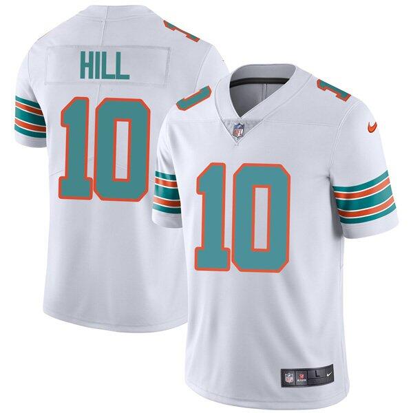 Personalized Men’s Miami Dolphins #10 Tyreek Hill White Color Rush Limited Stitched Football Jersey