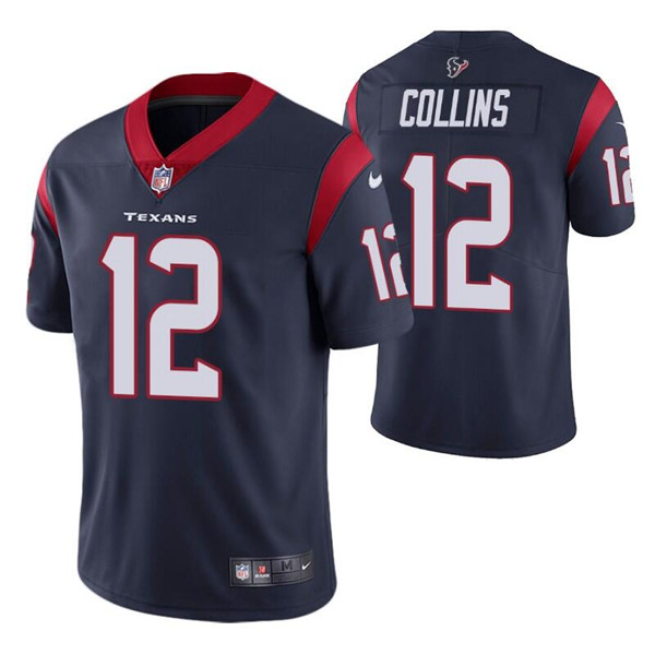 Personalized Men’s Houston Texans #12 Nico Collins Navy Untouchable Limited Stitched Jersey