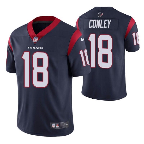 Personalized Men’s Houston Texans #18 Chris Conley Navy Untouchable Limited Stitched Jersey