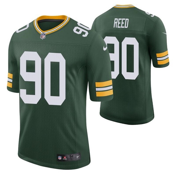 Personalized Men’s Green Bay Packers #90 Jarran Reed Green Stitched Football Jersey