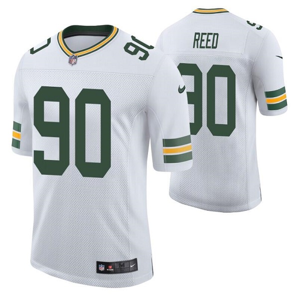 Personalized Men’s Green Bay Packers #90 Jarran Reed White Stitched Football Jersey