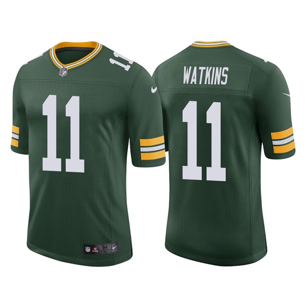 Personalized Men’s Green Bay Packers #11 Sammy Watkins Green Stitched Football Jersey