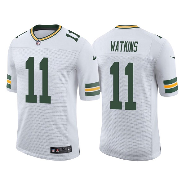 Personalized Men’s Green Bay Packers #11 Sammy Watkins White Stitched Football Jersey