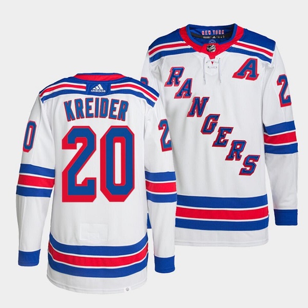 Personalized Men’s New York Rangers #20 Chris Kreider White Stitched Jersey