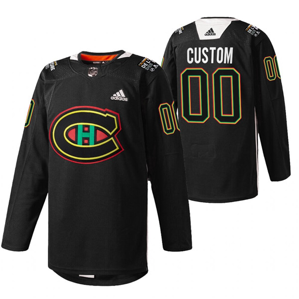 Personalized Men’s Montreal Canadiens Active Player 2022 Black Warm Up History Night Stitched Jersey