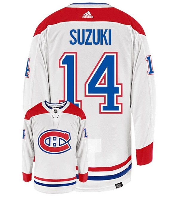 Personalized Men’s Montreal Canadiens #14 Nick Suzuki White Stitched Jersey