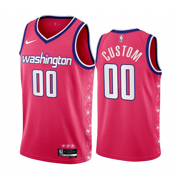 Personalized Men’s Washington Wizards Active Player 2022-23 Pink Cherry Blossom City Edition Limited Stitched Basketball Jersey