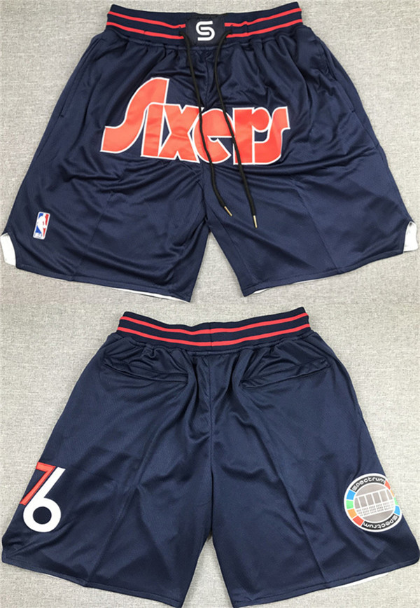 Personalized Men’s Philadelphia 76ers Navy Shorts (Run Small)