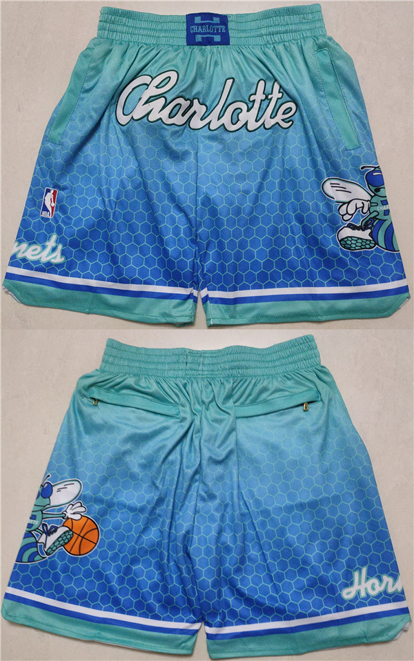 Personalized Men’s Charlotte Hornets Blue Mitchell & Ness Shorts (Run Small)