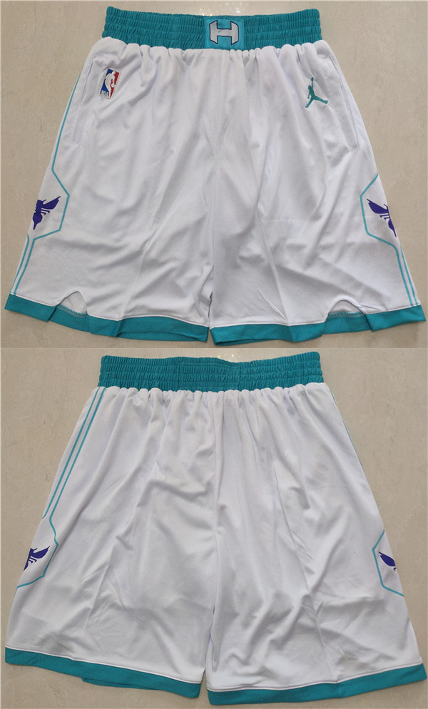 Personalized Men’s Charlotte Hornets White Mitchell & Ness Shorts (Run Small)