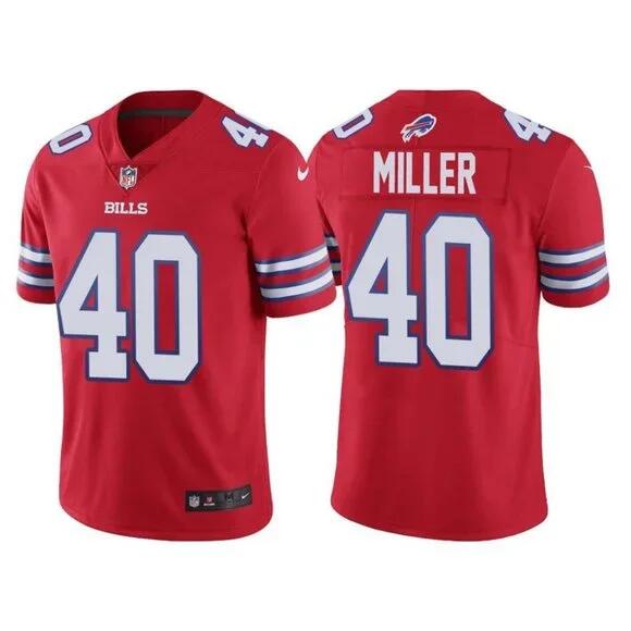 Personalized Youth Buffalo Bills #40 Von Miller Red Untouchable Limited Stitched Jersey