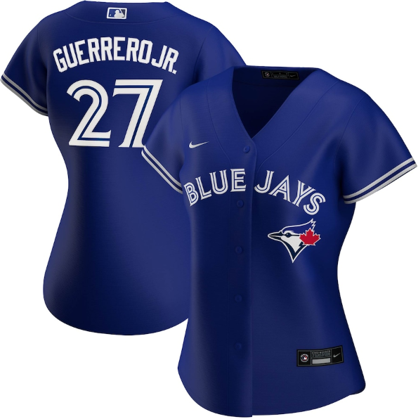 Personalized Women’s Toronto Blue Jays #27 Vladimir Guerrero Jr. Blue Cool Base Stitched Baseball Jersey(Run Small)
