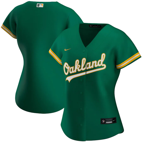Personalized Women’s Oakland Athletics Blank Green Stitched Jersey(Run Small)