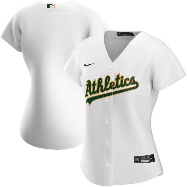 Personalized Women’s Oakland Athletics Blank White Stitched Jersey(Run Small)