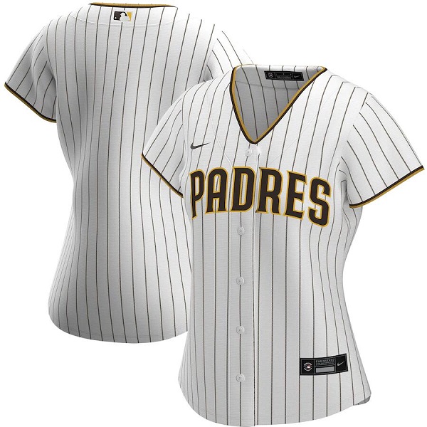Personalized Women’s San Diego Padres Blank White Cool Base Stitched Baseball Jersey(Run Small)