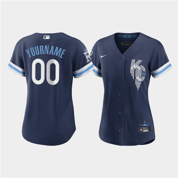Personalized Women’s Kansas City Royals Active Player 2022 Navy City Connect Cool Base Stitched Jersey(Run Small)