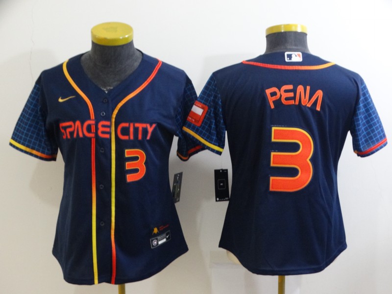 Personalized Women’s Houston Astros #3 Jeremy Peña 2022 Navy City Connect Stitched Jersey(Run Small)