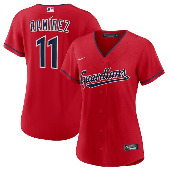 Personalized Women’s Cleveland Guardians #11 José Ramírez Stitched Baseball Jersey(Run Small)