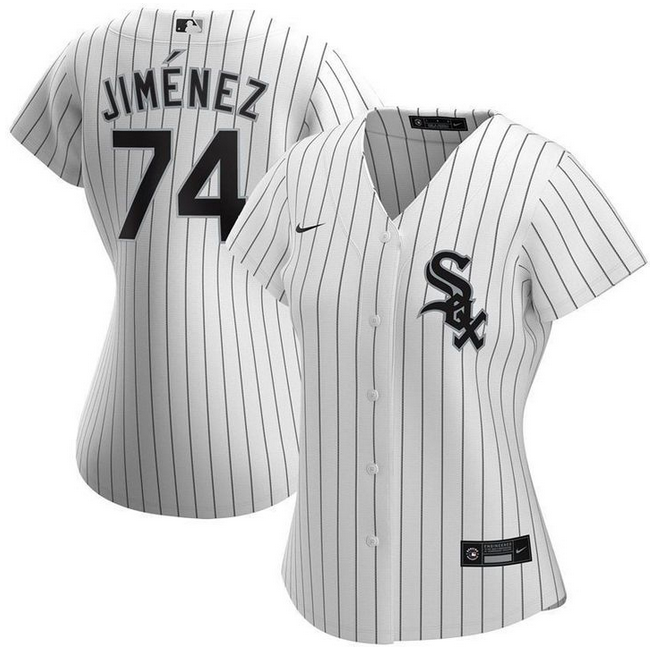Personalized Women’s Chicago White Sox #74 Eloy Jimenez White Stitched Jersey(Run Small)