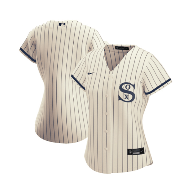 Personalized Women’s Chicago White Sox Blank 2021 Cream Navy Name&Number Field Of Dreams Cool Base Stitched Jersey(Run Small)