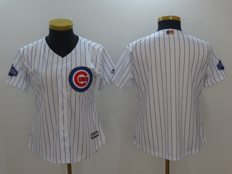 Personalized Women’s Chicago Cubs Blank White Cool Base Stitched Baseball Jersey