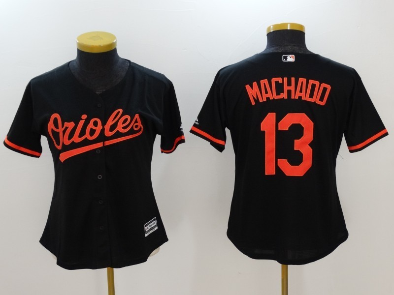 Personalized Women’s Baltimore Orioles #13 Manny Machado Black Cool Base Stitched Jersey