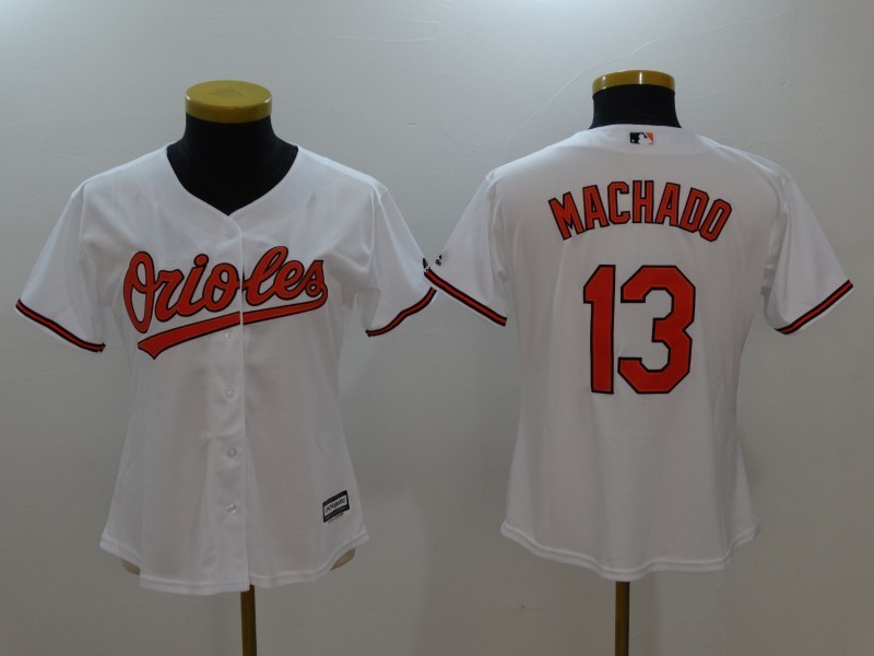 Personalized Women’s Baltimore Orioles #13 Manny Machado White Cool Base Stitched Jersey