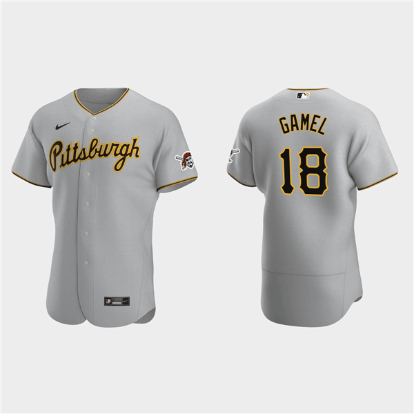 Personalized Men’s Pittsburgh Pirates #18 Ben Gamel Grey Flex Base Stitched Jersey