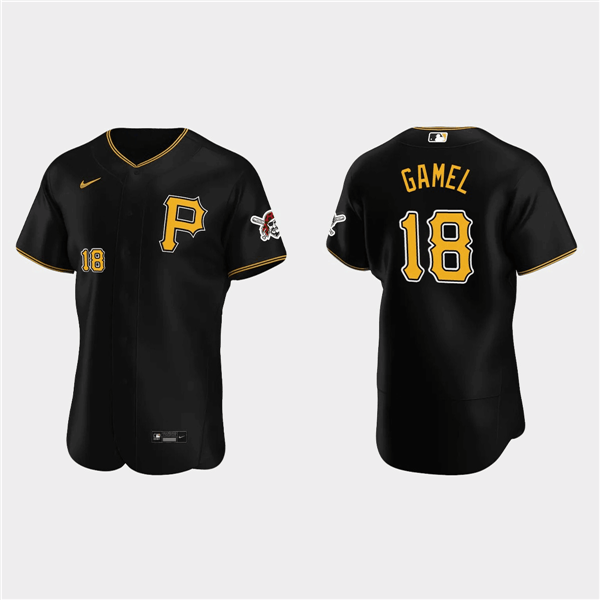 Personalized Men’s Pittsburgh Pirates #18 Ben Gamel Black Flex Base Stitched Jersey