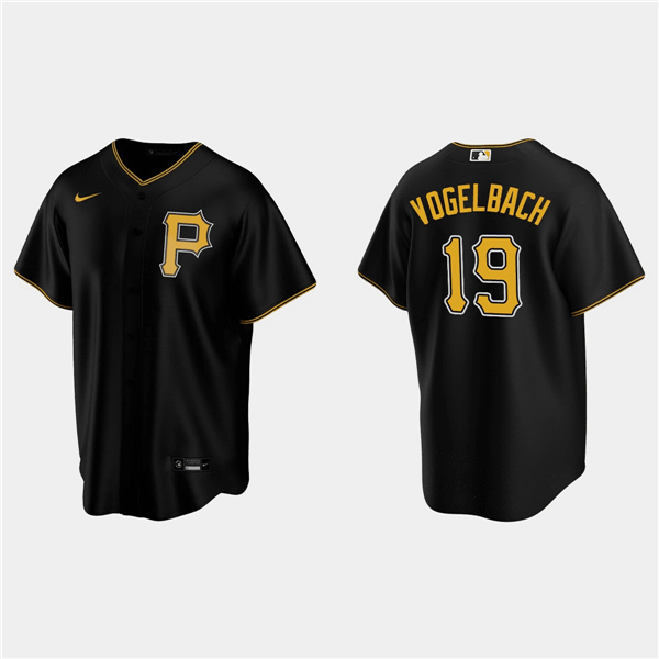 Personalized Men’s Pittsburgh Pirates #19 Daniel Vogelbach Black Cool Base Stitched Jersey